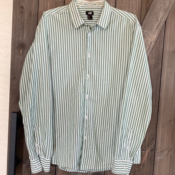 Mens H&M Striped Button Down - Picture 1 of 4